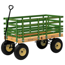 Extra High Side Rail Wagon - 48&quot; Farm Tractor Green Garden Work Play Cart Usa - £460.42 GBP