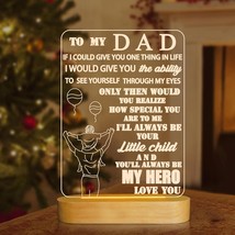 To My Dad Gifts, I Love You 3D Night Light With Soft Warm Light Wooden Lamp For  - £30.53 GBP
