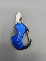 Blue Keychain Knife Curved with Clip Brand New Lot of 17 by Compass Cutlery - £12.90 GBP