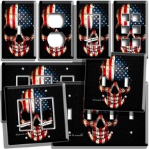 American Flag Skull Light Switch Outlet Wall Plate Man Cave Biker Bar Room Decor - £9.45 GBP+