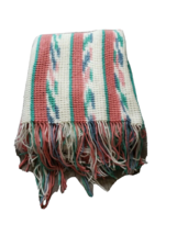 Grandma Multicolor Knit Handmade Crochet Throw Blanket  - £38.01 GBP