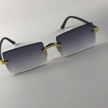 Rimless Sunglasses Gold Black - $12.19