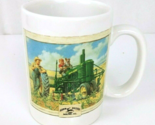 Vintage John Deere Tractor Boy &amp; Dad On Tractor &amp; Fishing Moline, IL. Co... - £7.58 GBP
