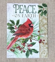 Jane Shasky Cardinal Bird Holly Berry Christmas Card Holiday Junk Journa... - $4.95