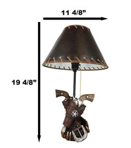 Rustic Western Double Six Shooter Gun Pistols In Holsters Cowboy Belt Table Lamp - £52.98 GBP