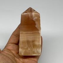 325g, 3.8&quot;x1.7&quot;x1.5&quot;, Honey Calcite Point Tower Obelisk Crystal @Pakistan, B2530 - £20.45 GBP