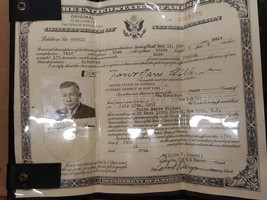 1952 Vintage Naturalization Certificate Ny Toivo Aarre Wilkman Wallet Photo - £71.57 GBP