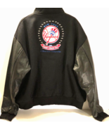 N.Y. YANKEES 25 W.S. Champs 1949-1999 Vintage Black Wool Leather Jacket ... - £243.63 GBP