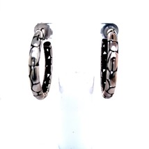 John Hardy Estate Pebble Hoop Earrings Sterling Silver JH21 - £314.61 GBP