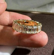 2Ct Emerald Cut VVS1/D Diamond Full Eternity Wedding Band 14K Yellow Gold Finish - £68.90 GBP
