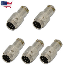 5 Pcs 8 Pin Male Metal Inline Mike Microphone Connector Jack - £17.25 GBP