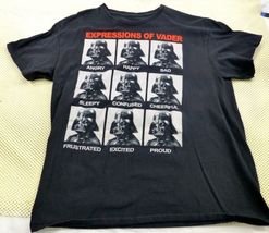 Star Wars Mens Darth Vader Expressions T-Shirt LG Black Cotton - $11.40
