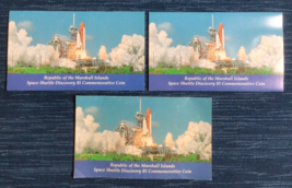 x3 1988 Republic Of The Marshall Islands Space Shuttle Discovery $5 Coin... - £19.99 GBP