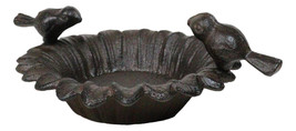 Small Rustic Cast Iron Lovebirds Perching On Sunflower Garden Bird Feede... - $409.89 MXN