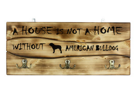 American Bulldog, a wooden wall peg, hanger with the picture of a dog - £40.75 GBP