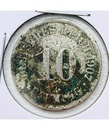 1907 German Empire 10 Pfennig Coin - $56.26 MXN