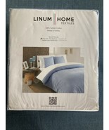 NEW KING Duvet Cover Linum Chevas Blue White Stripe 100% Turkish Cotton ... - $731.80 MXN