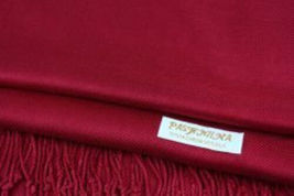 Wine Pashmina Womens Solid 78x28 Silky Shawl Wrap Wool Feel Blend Scarf - £14.29 GBP