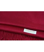 Wine Pashmina Womens Solid 78x28 Silky Shawl Wrap Wool Feel Blend Scarf - £14.37 GBP