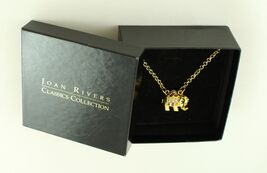 JOAN RIVERS Elephant Rhinestone GT Pendant Necklace; NIB Original Packaging - $60.95