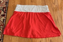 Girls LUCKY IN LOVE Tennis Golf Skirt Skort 14 Large red white black pol... - $12.84
