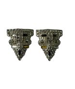 Vintage 1930s Singer &amp; Kantor WMCA Rhinestone Dress Clips Pair LB Bell Mark - $55.80
