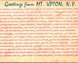 Fumetto Checklist Greetings Montante Upton New York Ny Unp DB Pos Cartol... - $10.20