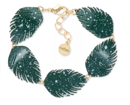 Alfani Gold-Tone Colored Palm Leaf Flex Bracelet - £14.15 GBP