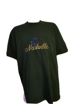 Rare Vintage Nashville Tennessee Spellout Embroidered Single Stitch T Shirt USA - £23.60 GBP