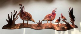 Quail Family Scene - Metal Wall Art - Copper 40&quot; x 17&quot; - £111.39 GBP