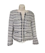 Lafayette 148  Tweed Fringed Two Way Zip jacket  Tectured Size 6 c - $79.99