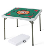 35 Inch 4 Player Game Card Folding Mahjong Table with Cup Holders-Light ... - €129,64 EUR