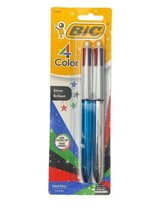 BIC 4-Color Shine Ball Pen, Medium Point 1.0 mm, Metallic Barrel Assorted Ink - $7.99