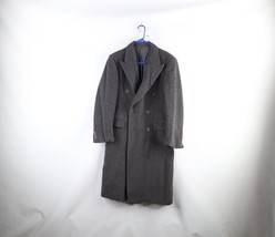 Vintage 60s 70s Rockabilly Mens US 42R IT 52R Wool Cashmere Overcoat Jacket Gray - £95.44 GBP