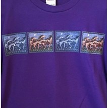 Horse Herd T Shirt Night &amp; Day Horses Fruit Of The Loom Medium Purple NEW NWOT - £11.00 GBP