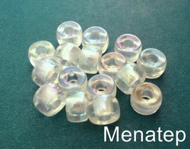 12 5 x 9 mm Czech Glass Crow Beads: Crystal AB - £1.64 GBP