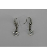 DELICATE FLOWER EARRING SILVER CLEAR DANGLE DROP WOMEN FASHION JEWELRY F... - $7.99