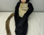 Wildlife artists 1999 plush hanging monkey tan brown black peach beige face - $12.86