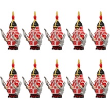 10pcs Bordered Red Banner The Qing Dynasty Soldiers Minifigures Set - £19.65 GBP