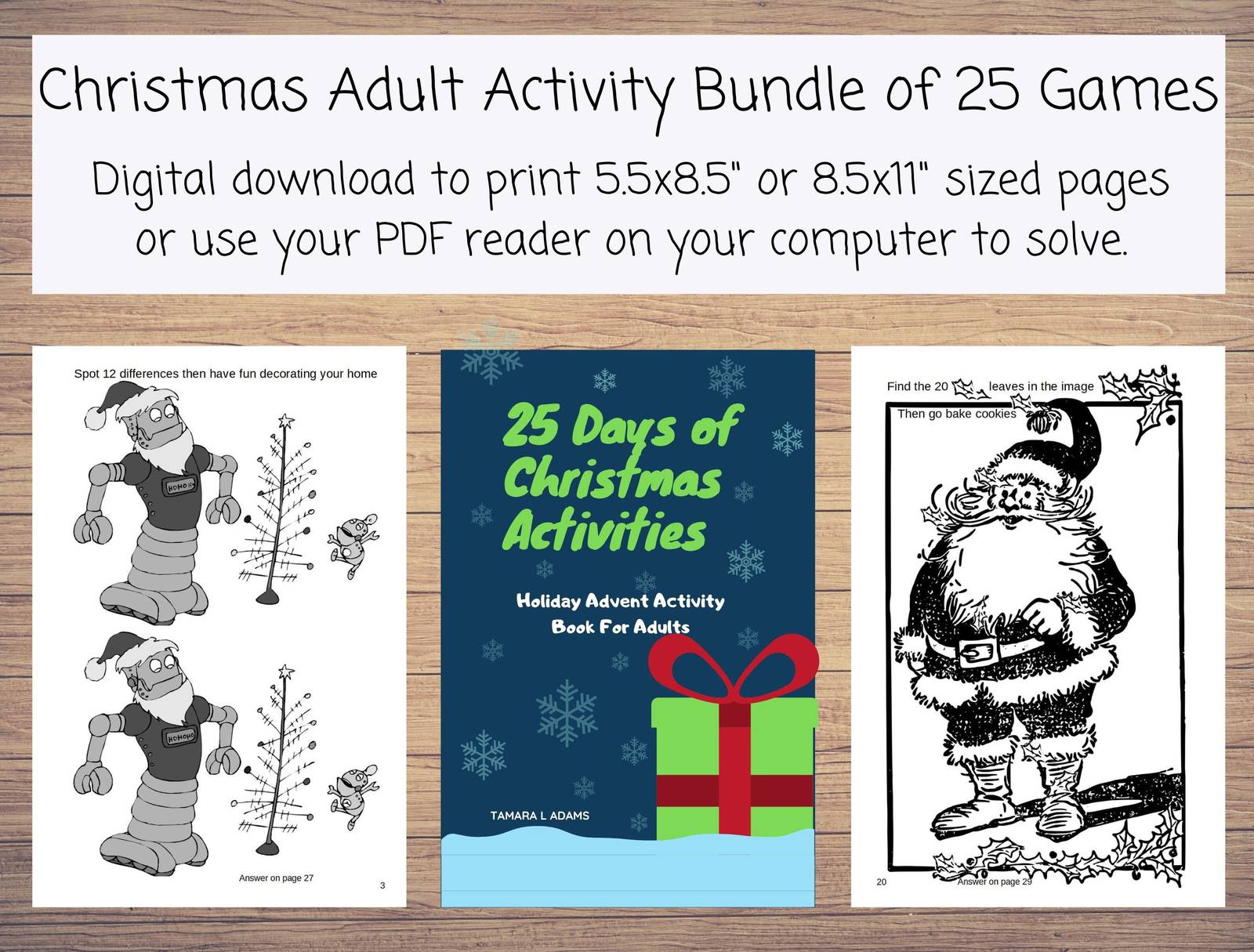25 Days of Christmas Activities Holiday Advent Activity Book For Adults,... - $2.00