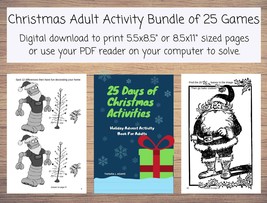 25 Days of Christmas Activities Holiday Advent Activity Book For Adults,... - £1.59 GBP