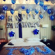Happy Birthday Balloon Decorations 50pcs 3D Foil Banner with Star Latex ... - $28.99