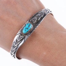 7&quot; Vintage Navajo sterling and turquoise bracelet - £185.97 GBP