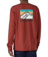 Patagonia Men&#39;s Long Sleeve Line Logo Ridge Responsibili-Tee MediumBurni... - $34.99