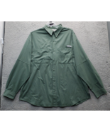 Columbia PFG Shirt Mens 2XL Green Vented Fishing Mesh Lined Collared But... - $31.58 CAD