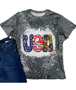 &quot;USA&quot; Tie Dye Cool Gray - Women&#39;s top (Large) - $12.79
