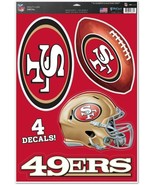 NFL San Francisco 49e 11&quot; x 17&quot; Ultra Decals/Multi-Use Decals 4ct Sheet ... - £14.38 GBP