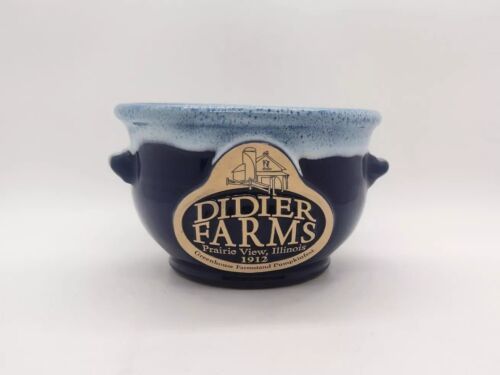 Primary image for Deneen Pottery Didier Farms Drip Glaze Soup Crock Bowl 2016 Handthrown Blue USA