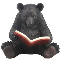 Black Bear Reading Cottage Lodge Decor Display Wildlife Garden Statue - £142.52 GBP