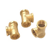 Pack of 4 Brass Tee Pipe Fitting G1/2  Female Thread T Shaped Connector ... - £14.57 GBP